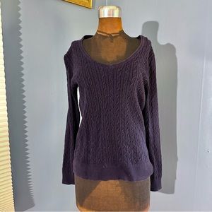 GH Bass V-neck Cable knit Sweater  M